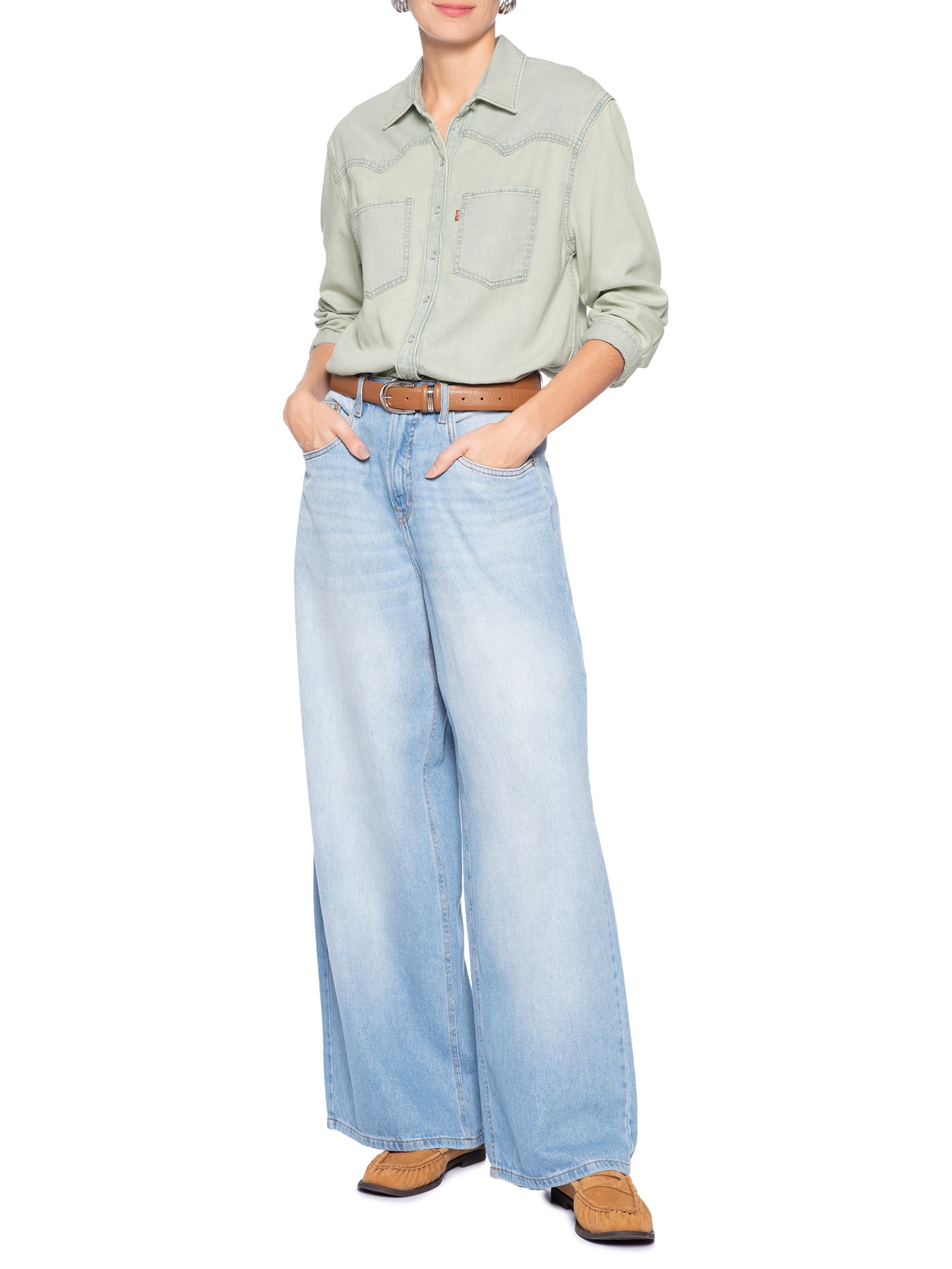 Camisa Feminina Teodora Western Shirt Azul Levi's