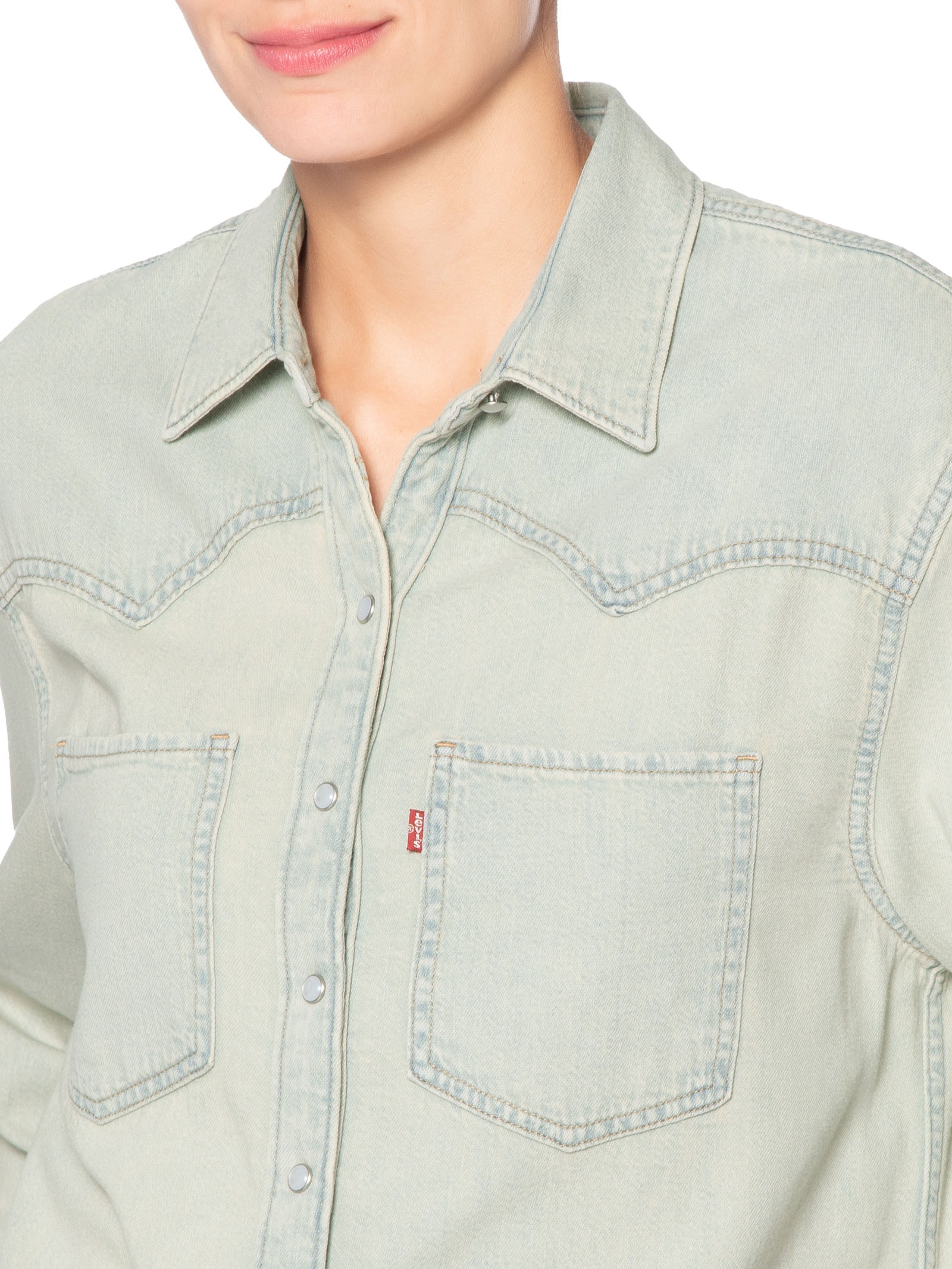 Camisa Feminina Teodora Western Shirt Azul Levi's
