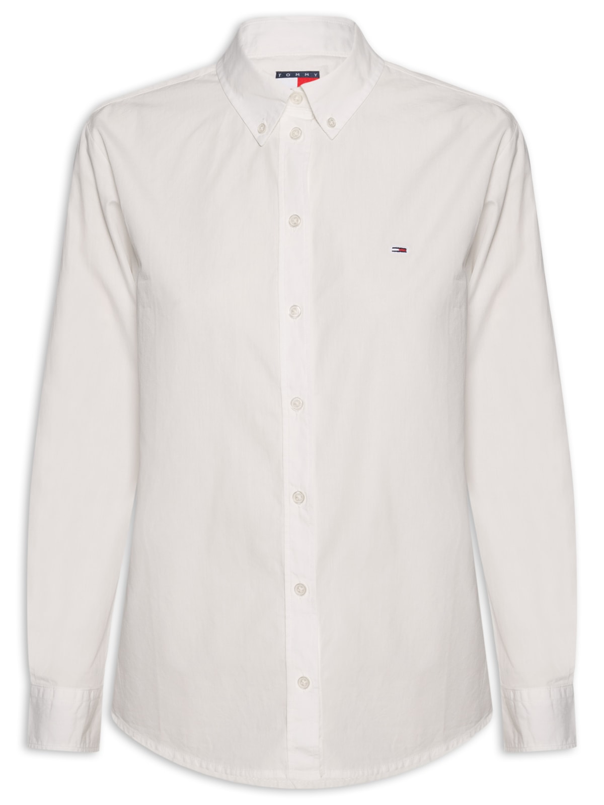 Vista 2 Camisa Feminina Tjd Reg Pinstripe Poplin Shirt BRANCO BRANCO