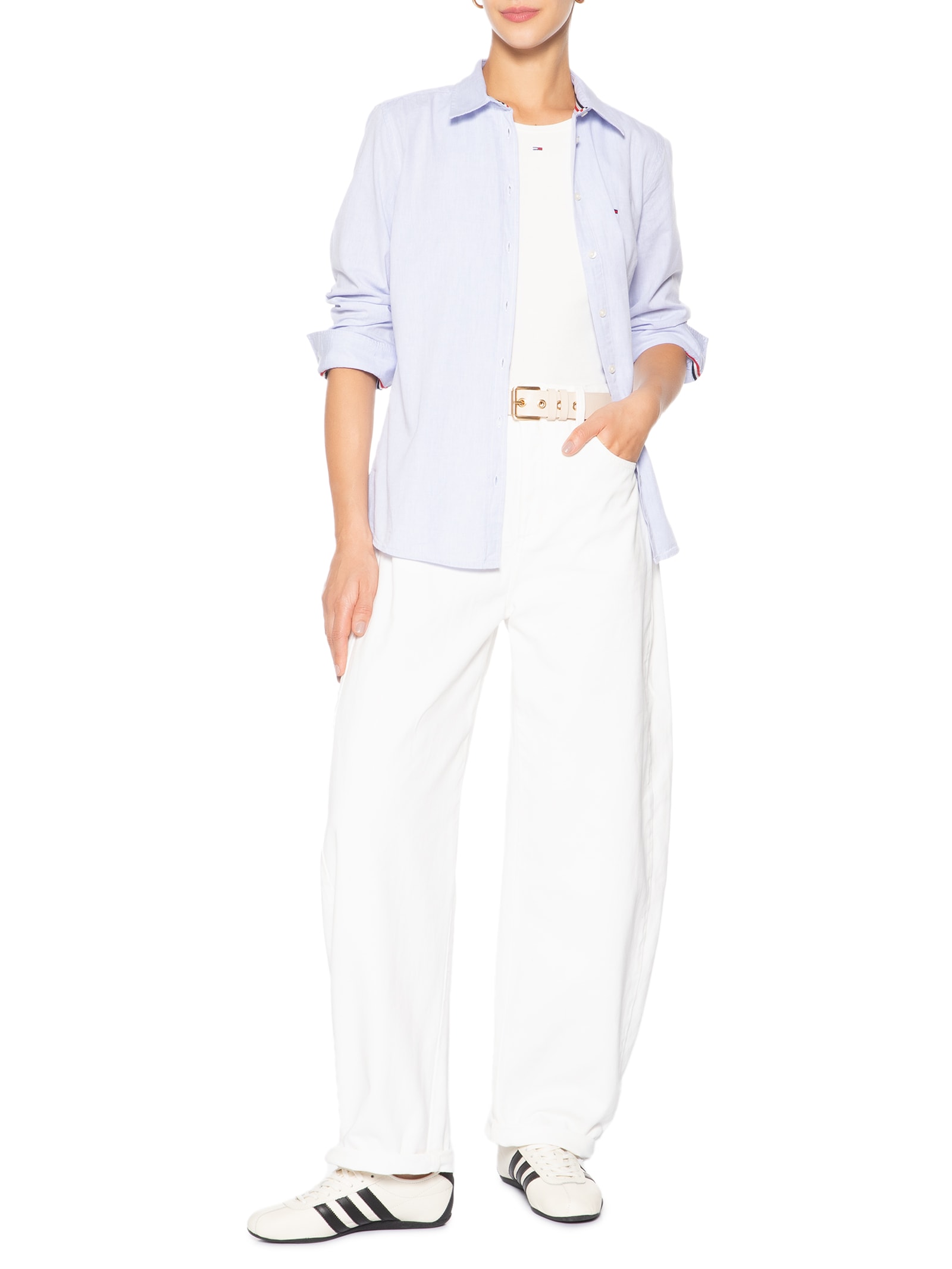 Camisa Feminina Tjw Original Shirt Azul Tommy Jeans