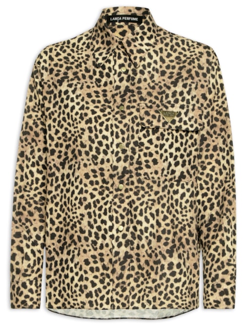 Camisa Feminina Tricoline Com Bolso Estampada – Animal Print