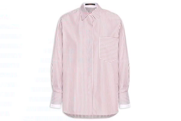 Camisa Feminina Tricoline Listrada Punho Duplo - Marrom