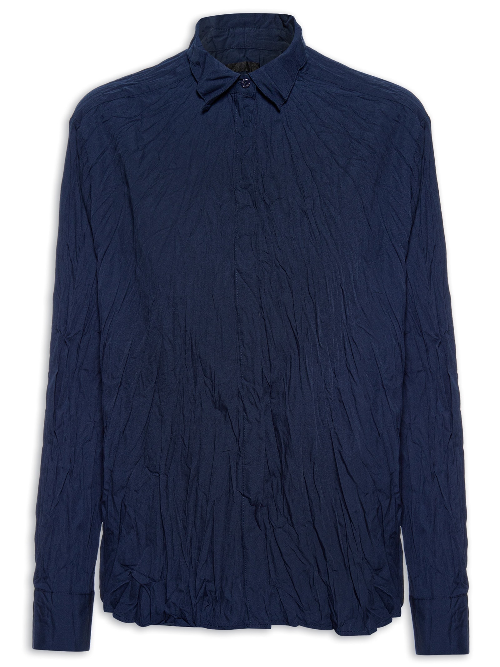 Camisa Feminina Tricoline Wrinkled Azul Osklen