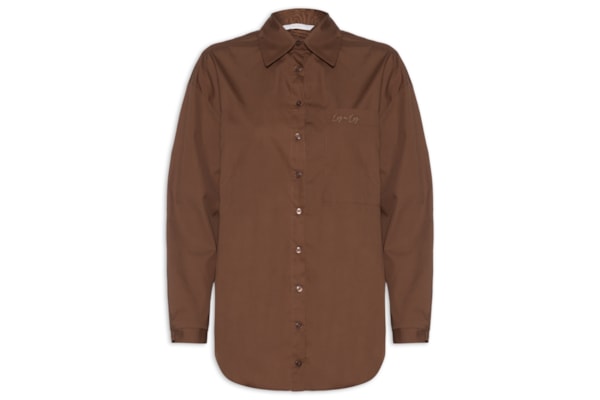 Camisa Feminina Tricoline – Marrom
