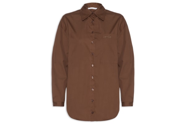 Camisa Feminina Tricoline – Marrom