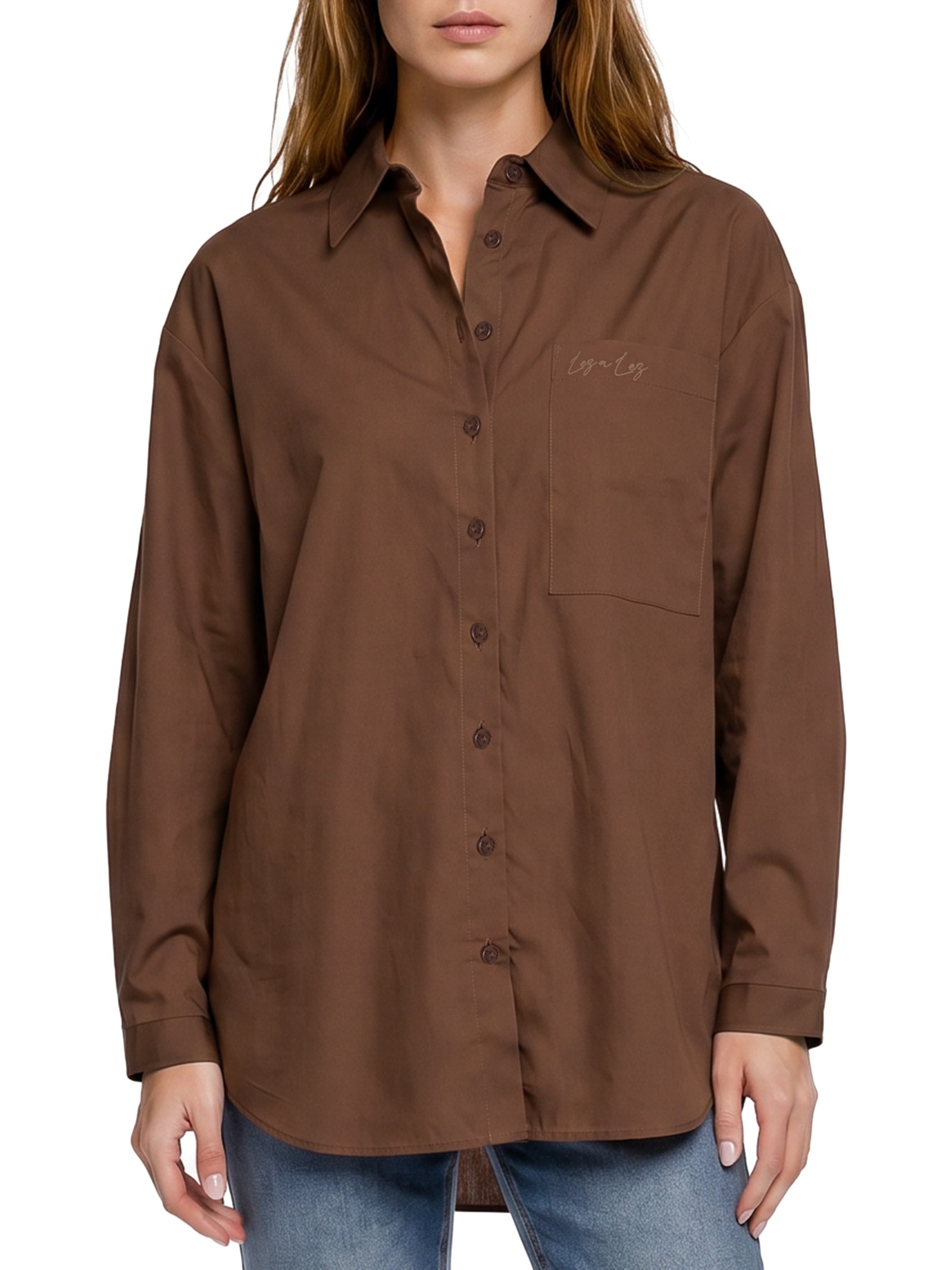 Camisa Feminina Tricoline – Marrom Lez A Lez