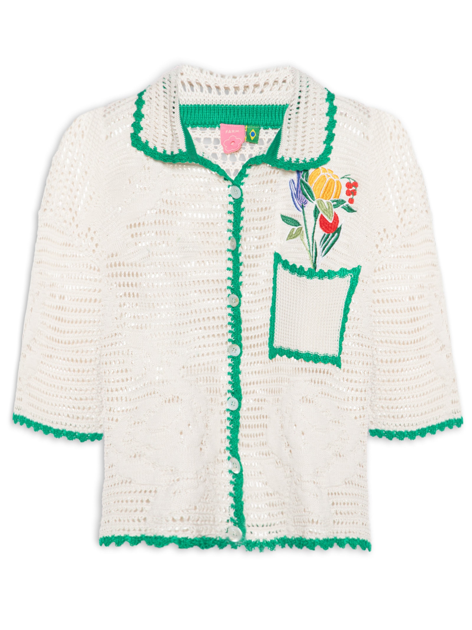 Camisa Feminina Tricot Feira de Legumes – Branco Farm