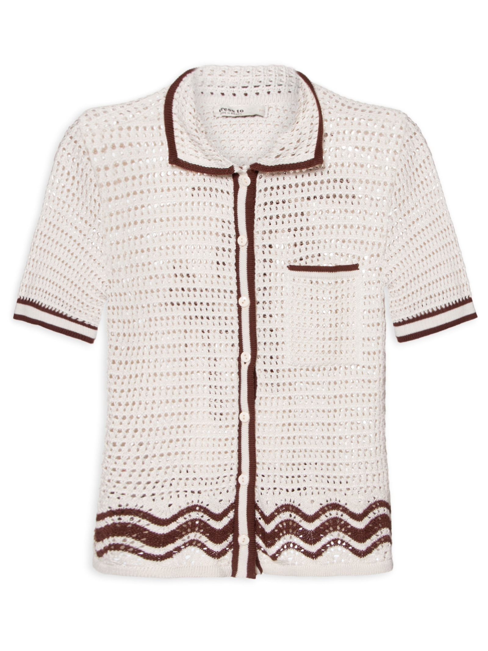 Camisa Feminina Tricot Orla Off White Dress To