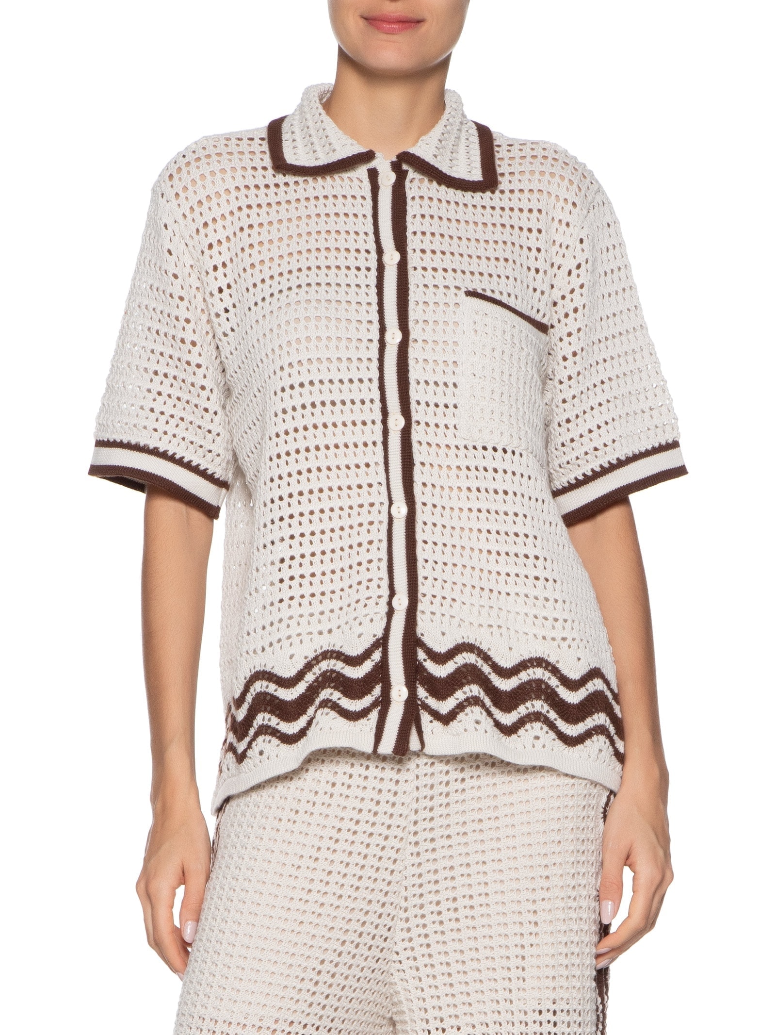 Camisa Feminina Tricot Orla Off White Dress To