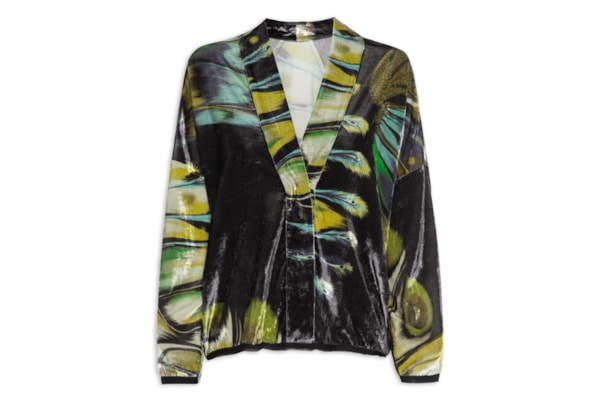 Camisa Feminina Veludo Butterfly Tex - Preto