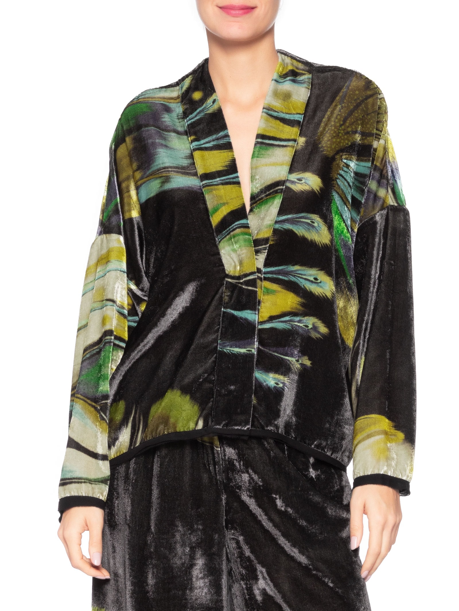 Camisa Feminina Veludo Butterfly Tex Preto Osklen
