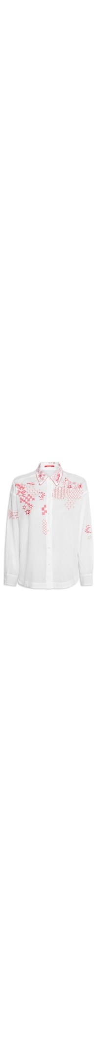 Camisa Feminina Voil Bordado Delírio - Branco
