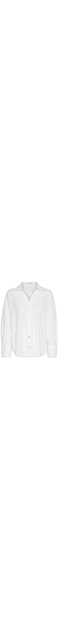 Camisa Feminina Voil Bordado Relevo - Branco