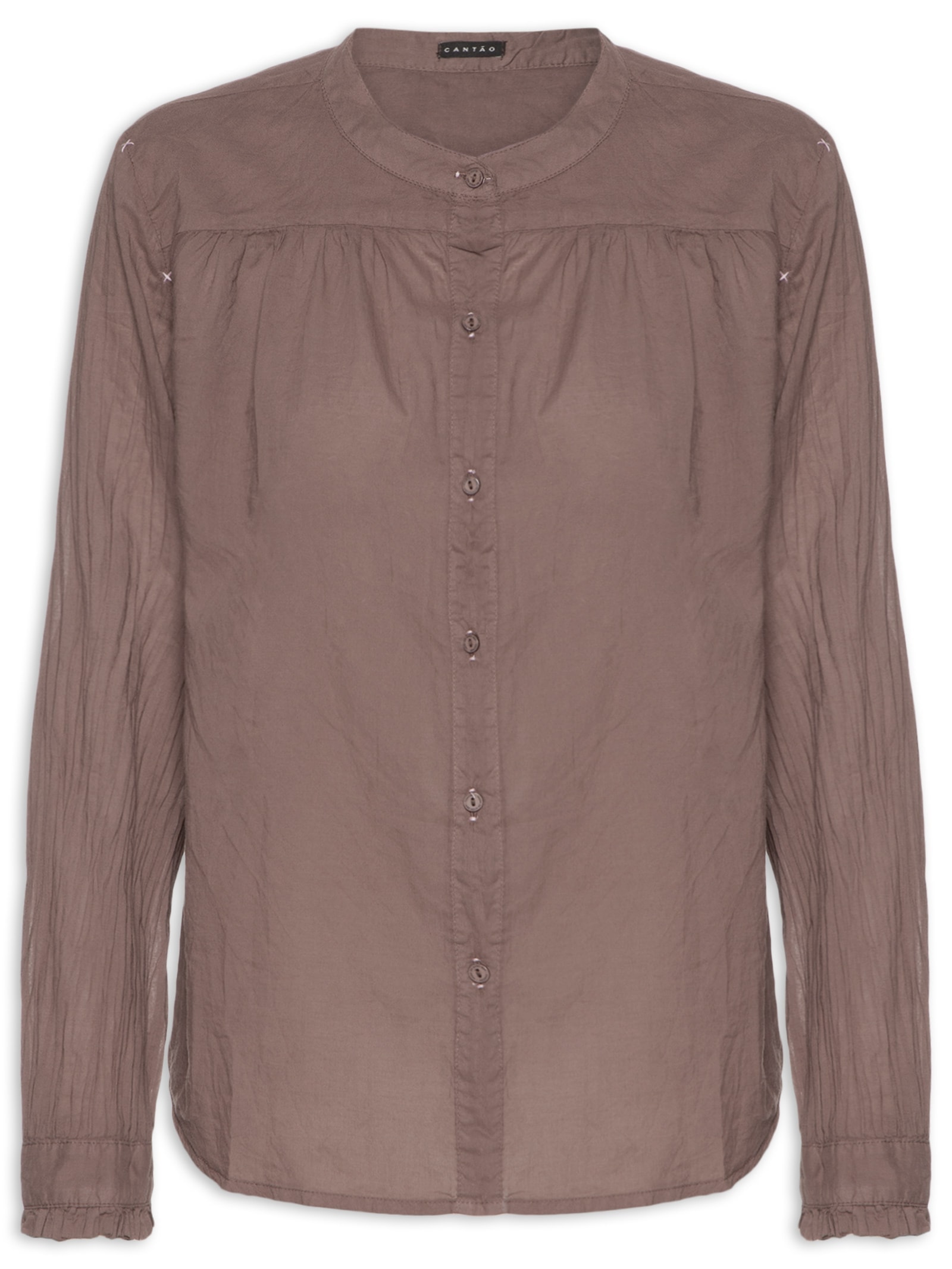 Camisa Feminina Voil Movimento Premium Marrom  Cantão