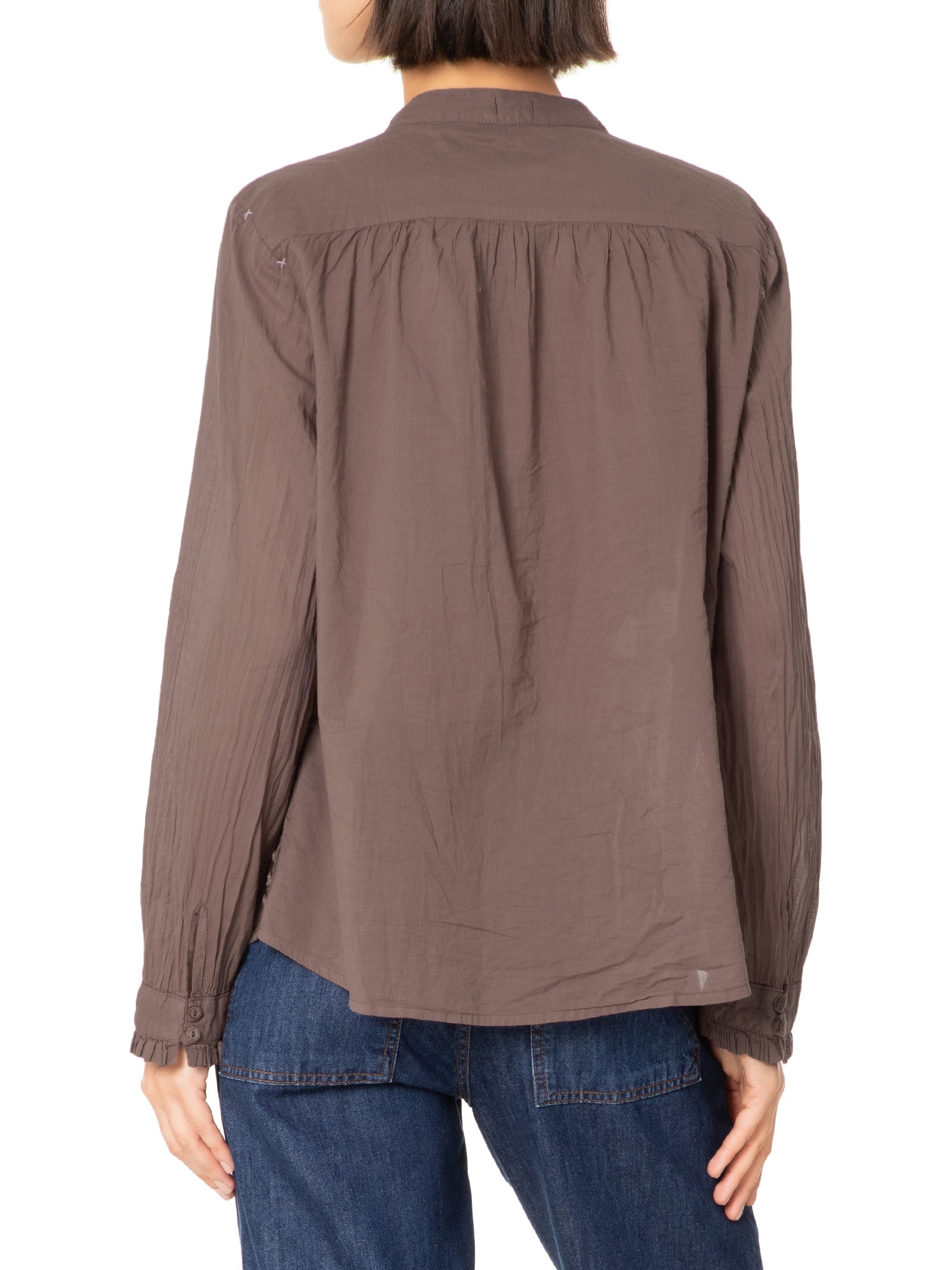 Camisa Feminina Voil Movimento Premium Marrom  Cantão