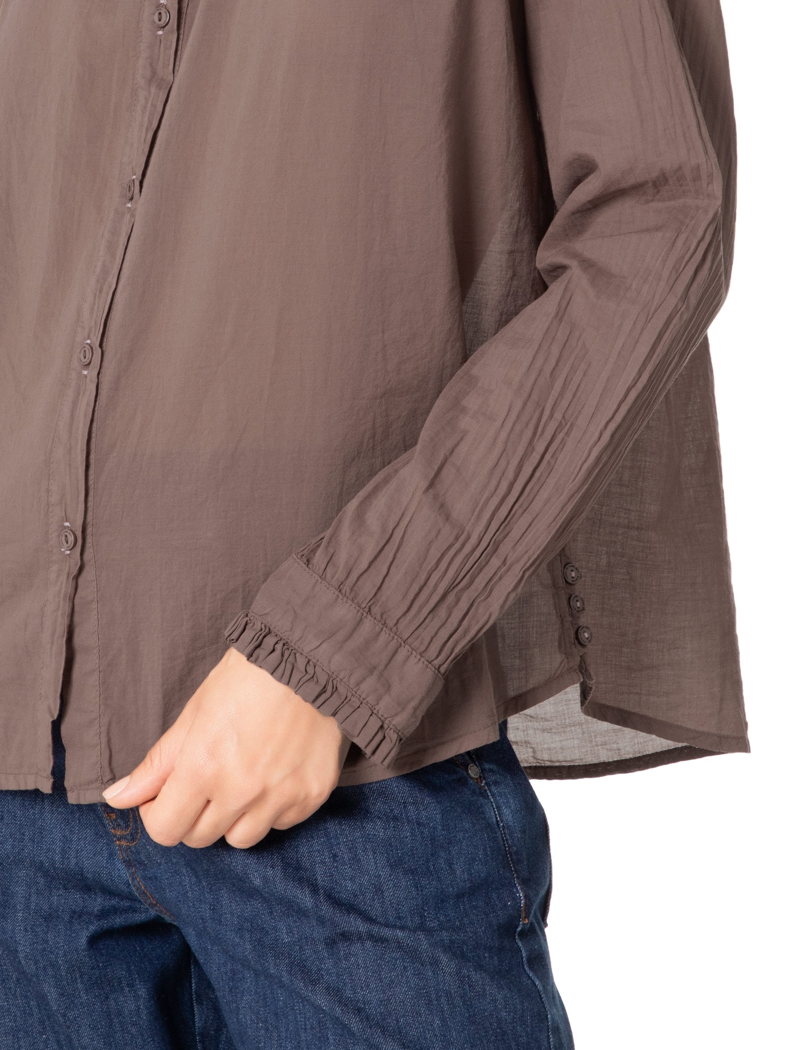 Camisa Feminina Voil Movimento Premium Marrom  Cantão