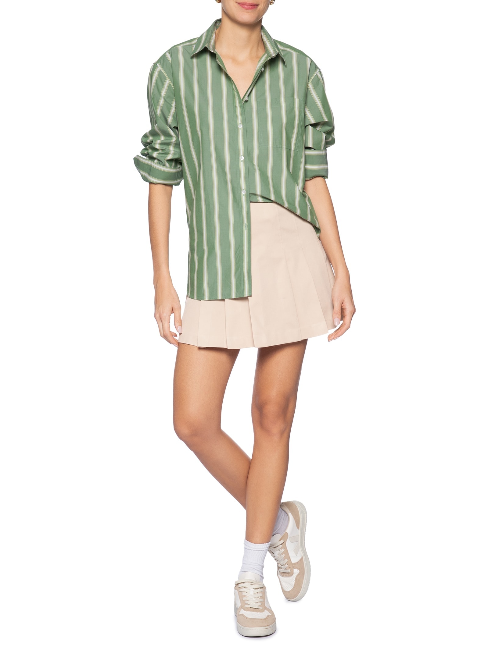 Camisa Feminina Woven Verde Lacoste