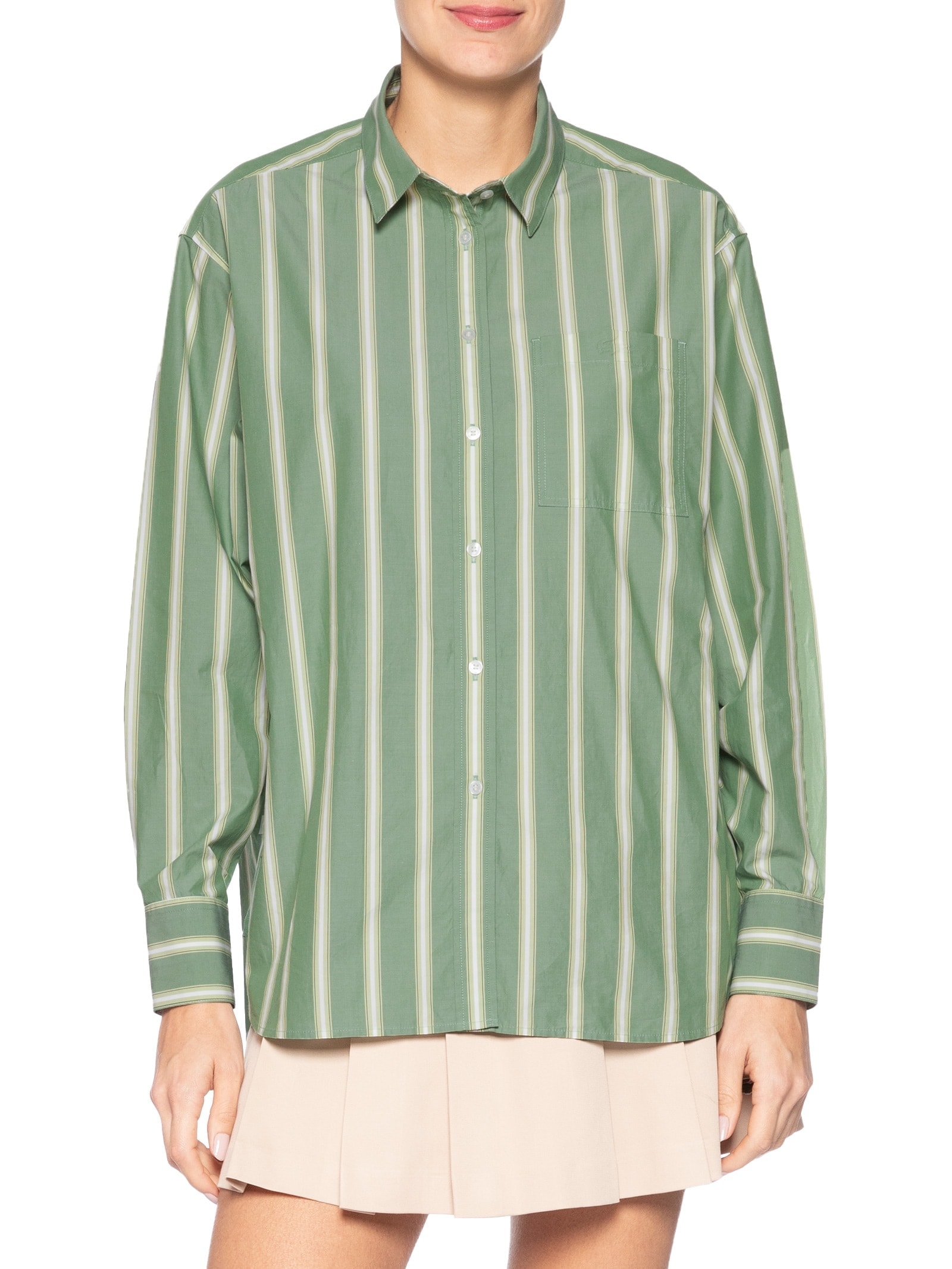 Camisa Feminina Woven Verde Lacoste