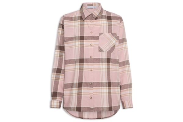 Camisa Feminina Xadrez - Rosa