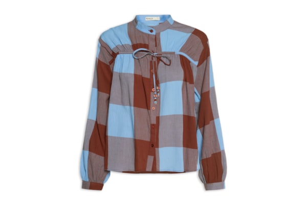 Camisa Feminina Xadrez Túnel Pala - Marrom