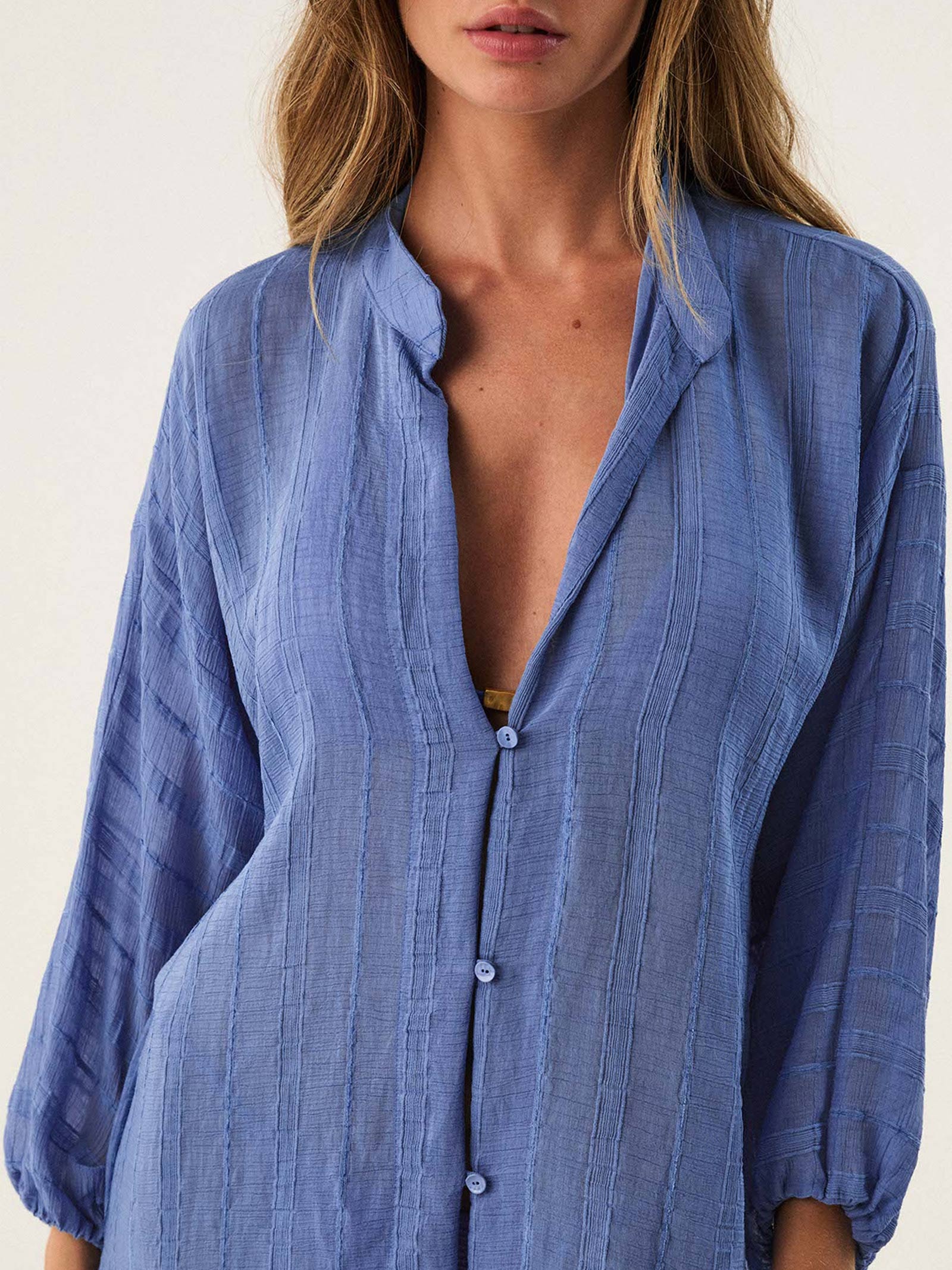 Camisa Feminina Yana Azul Vix