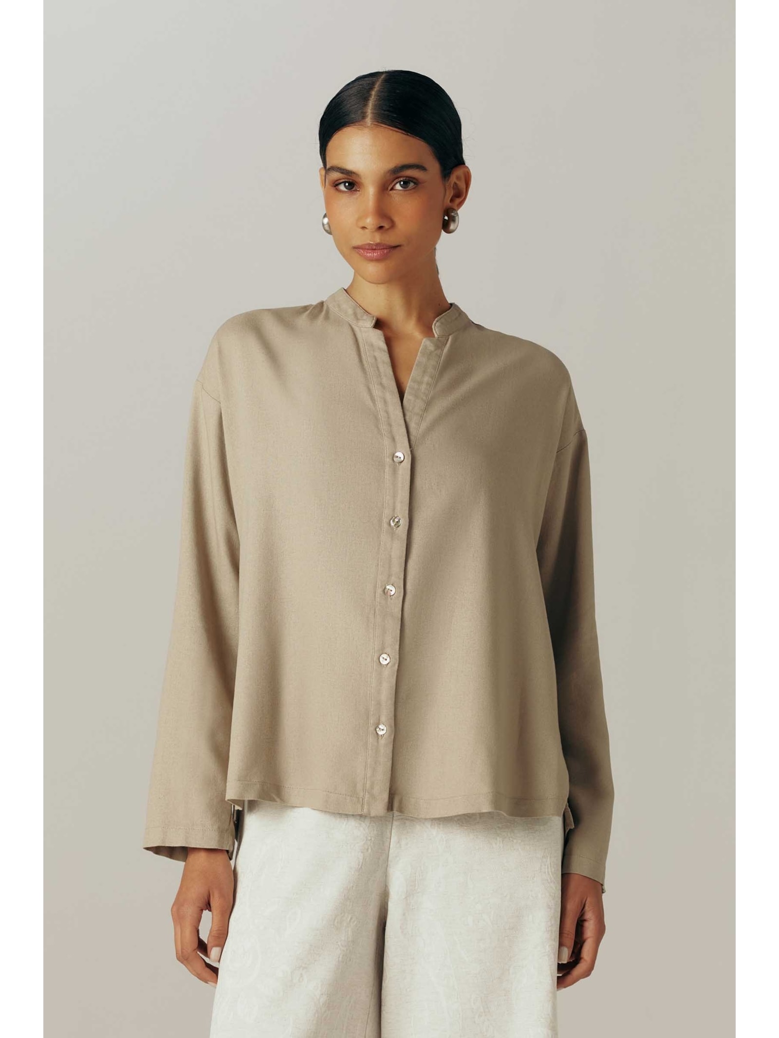 Camisa Fendi Com Linho Marília Yogini