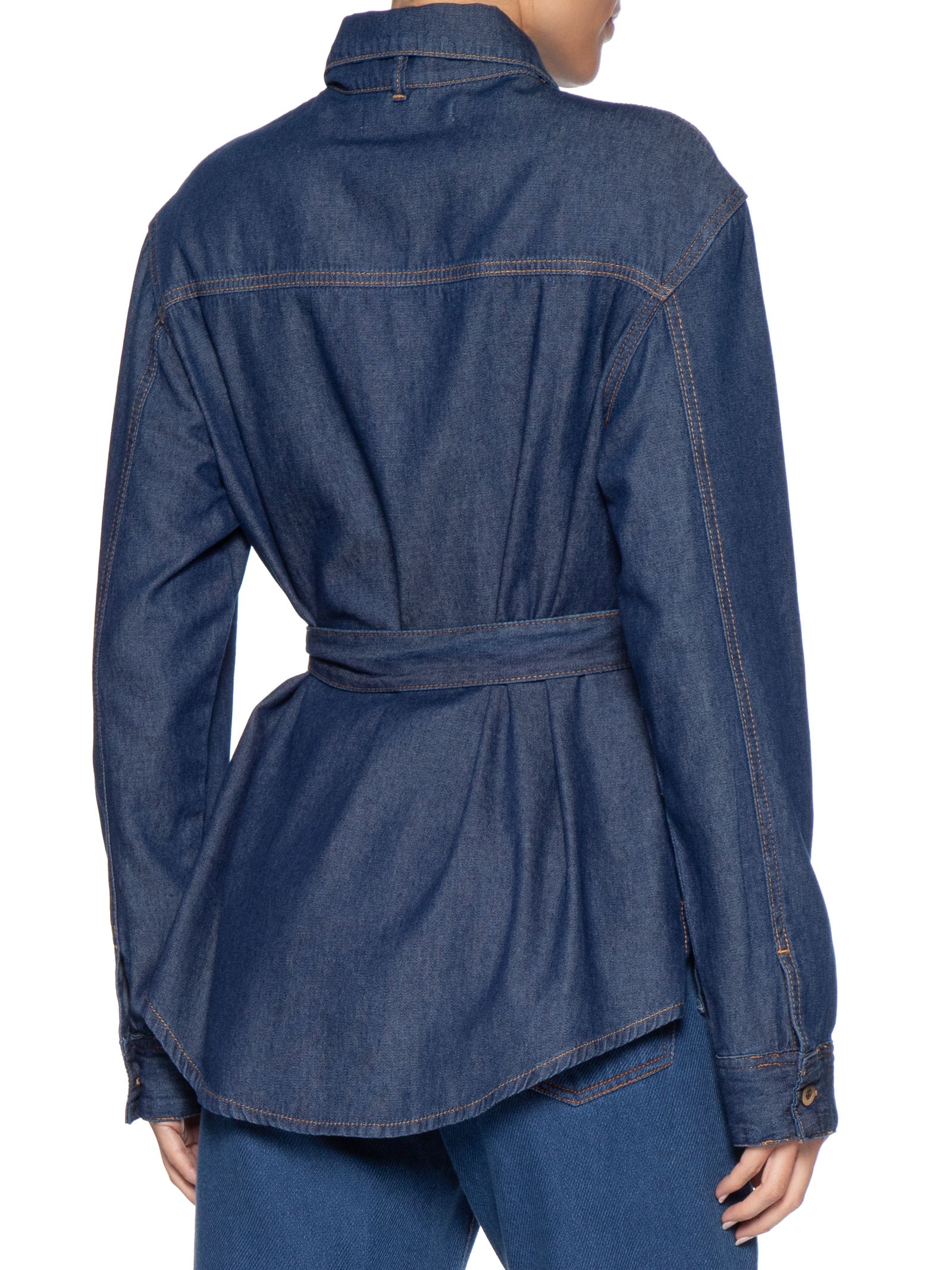 Camisa Jeans com Amarração Feminina – Azul Dress To