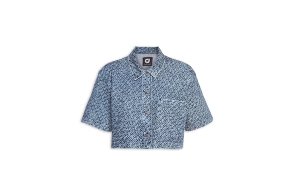 Camisa Jeans Estampada - Azul