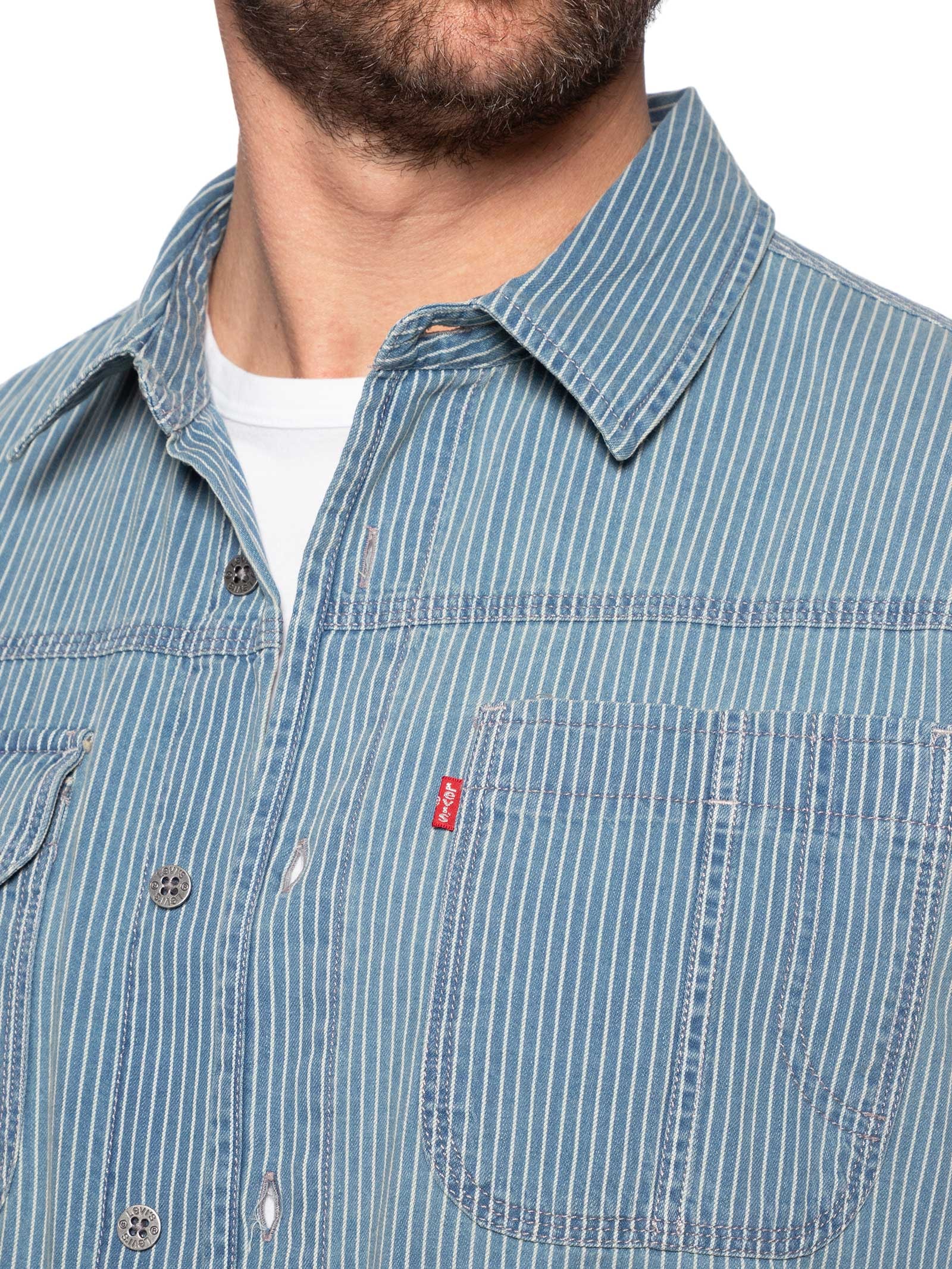 Levi's - Camisa Jeans Masculina Long Sleeve Auburn Worker - Azul
