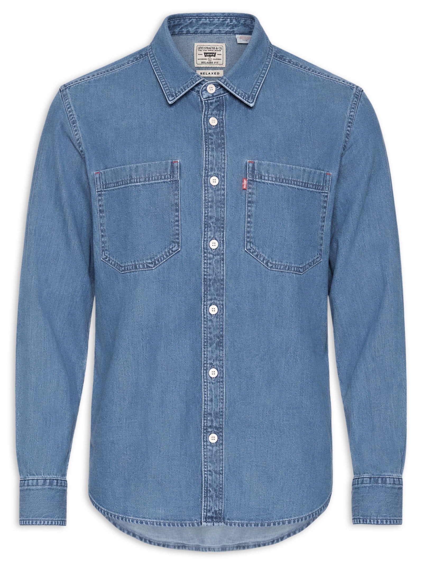 Camisa Jeans Masculina Relaxed Fit Mariposa Worker  Azul Levi's