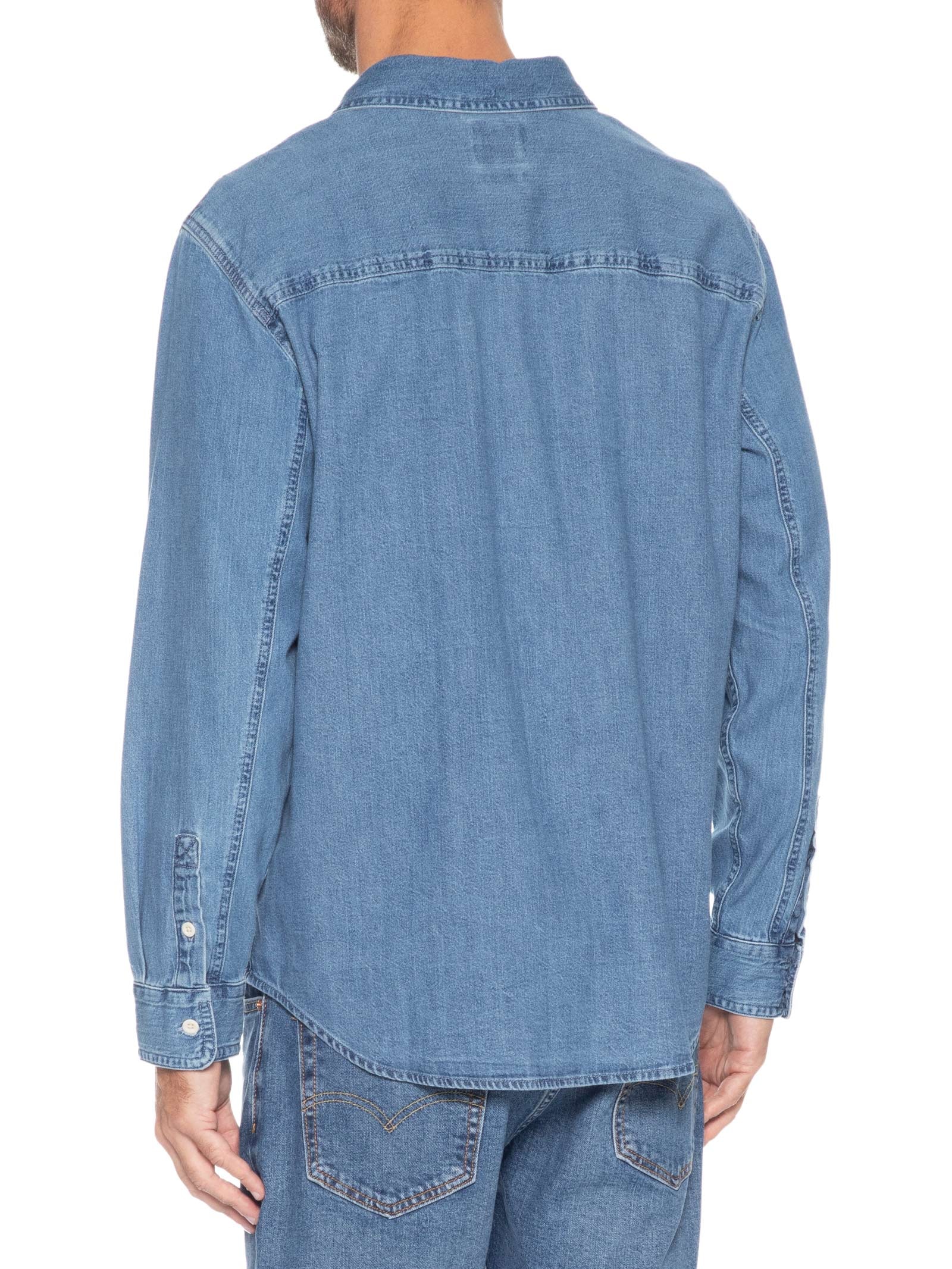 Camisa Jeans Masculina Relaxed Fit Mariposa Worker  Azul Levi's