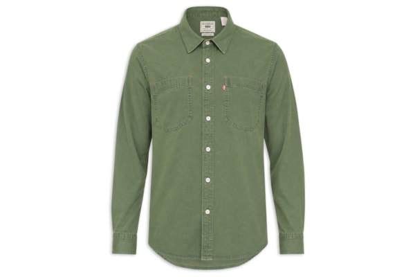 Camisa Jeans Masculina Relaxed Fit Mariposa Worker  - Verde