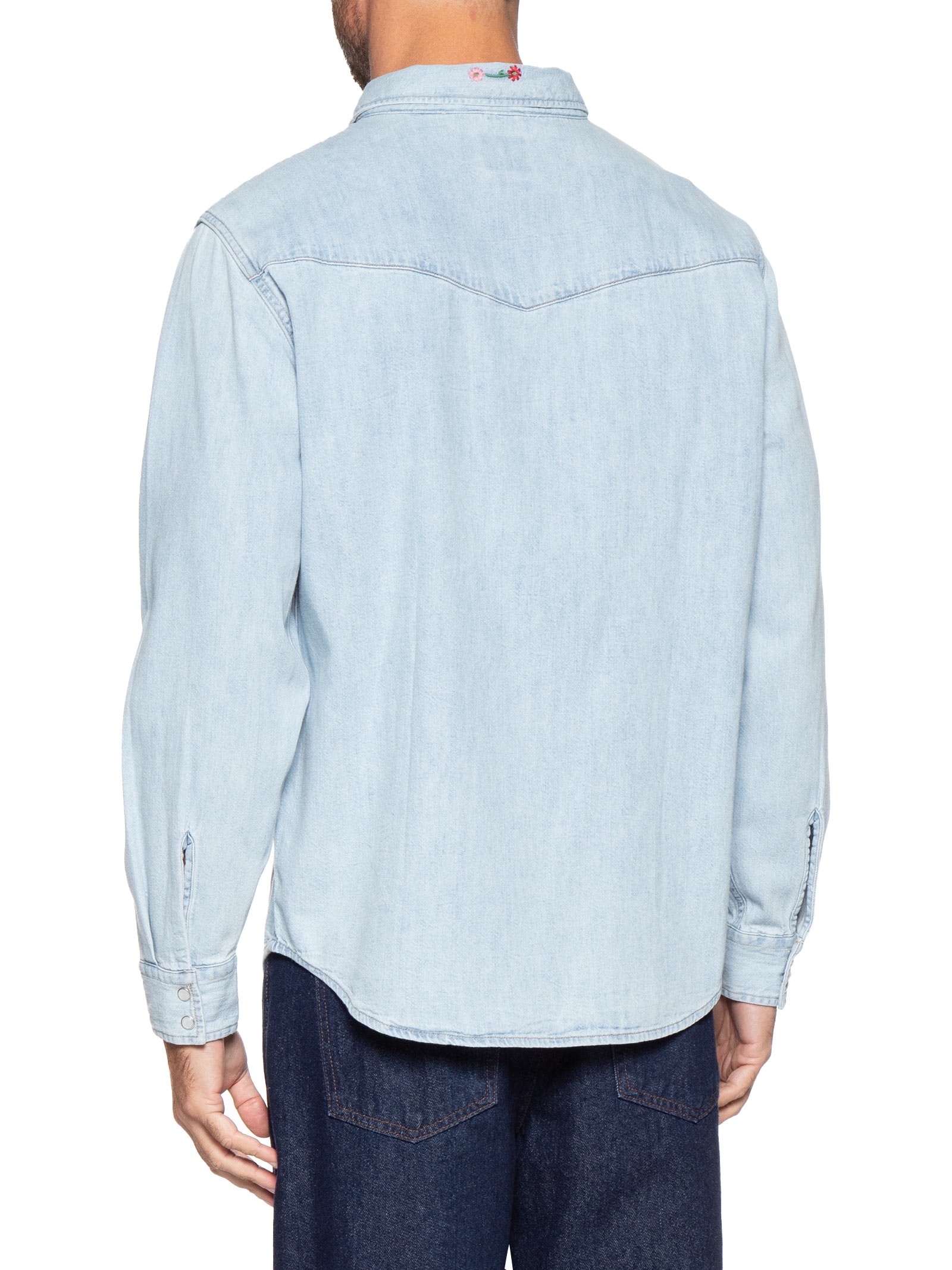 Camisa Jeans Masculina Relaxed Fit Western Flowers Azul Levi's