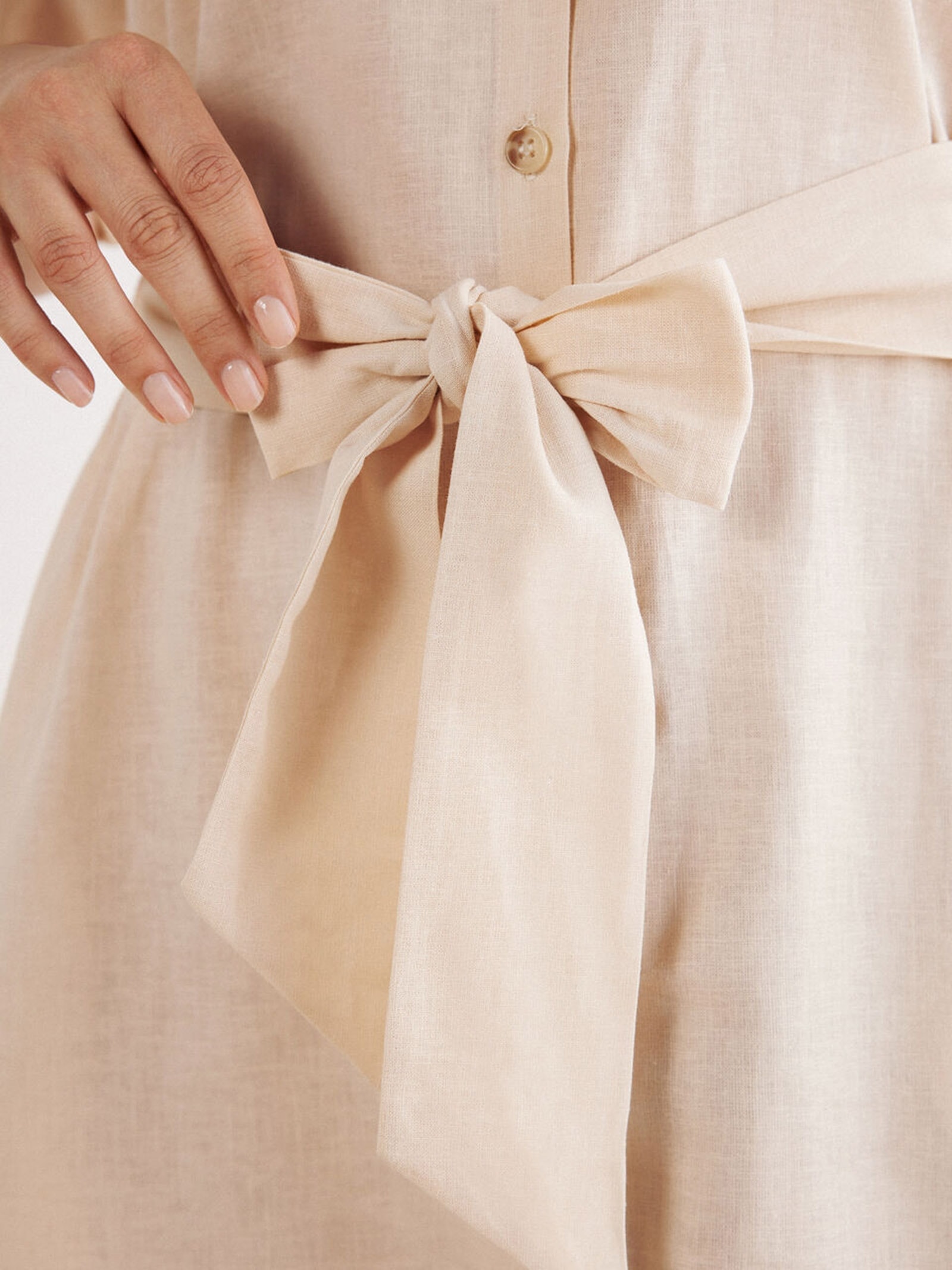 Camisa Longa Em Linho e Algodão Italian Riviera Marfim Intimissimi