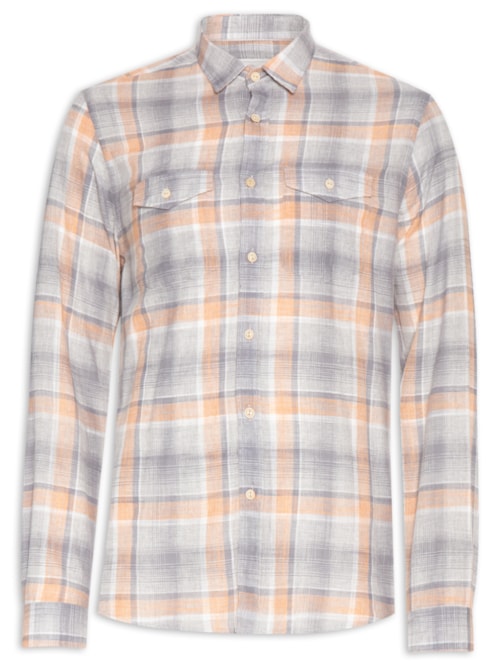 Camisa Maculina Xadrez Hamê Hossegor – Laranja