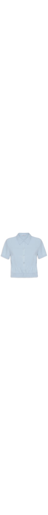 Camisa Manga Curta Elástico Barra - Azul