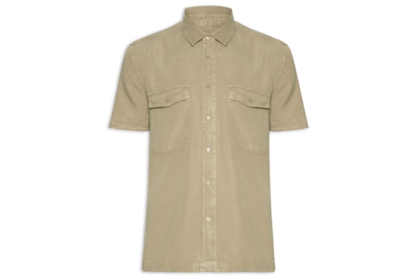 Camisa Manga Curta Masculina Used Utility - Bege
