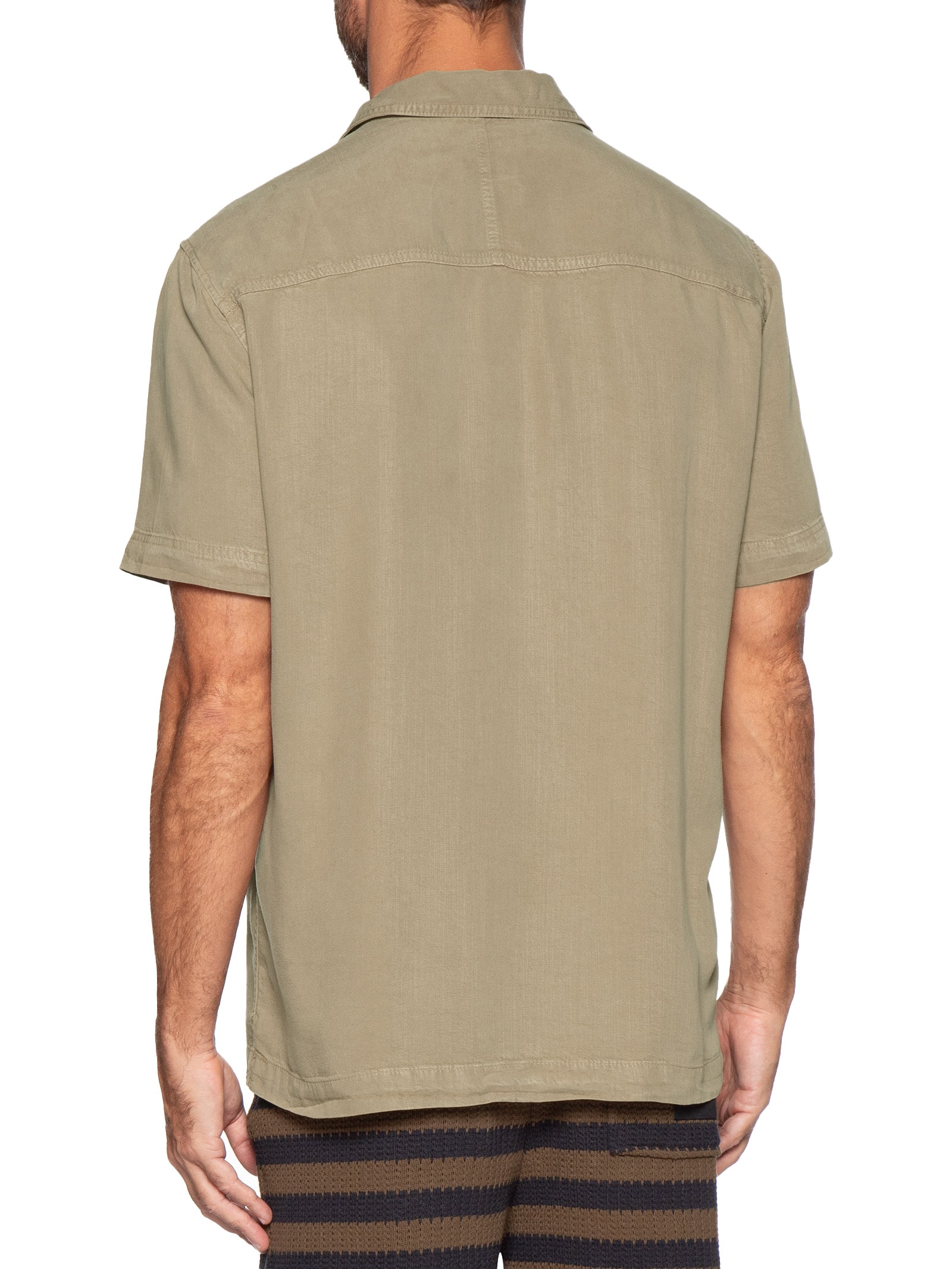 Camisa Manga Curta Masculina Used Utility Bege Osklen