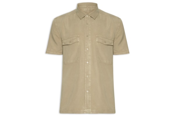 Camisa Manga Curta Masculina Used Utility - Bege