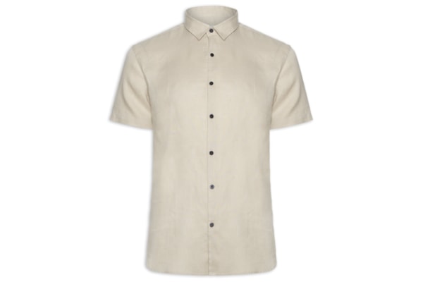 Camisa Manga Curta Puro Linho Lumiar - Bege