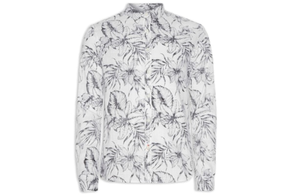 Camisa Manga Longa Estampada - Branco
