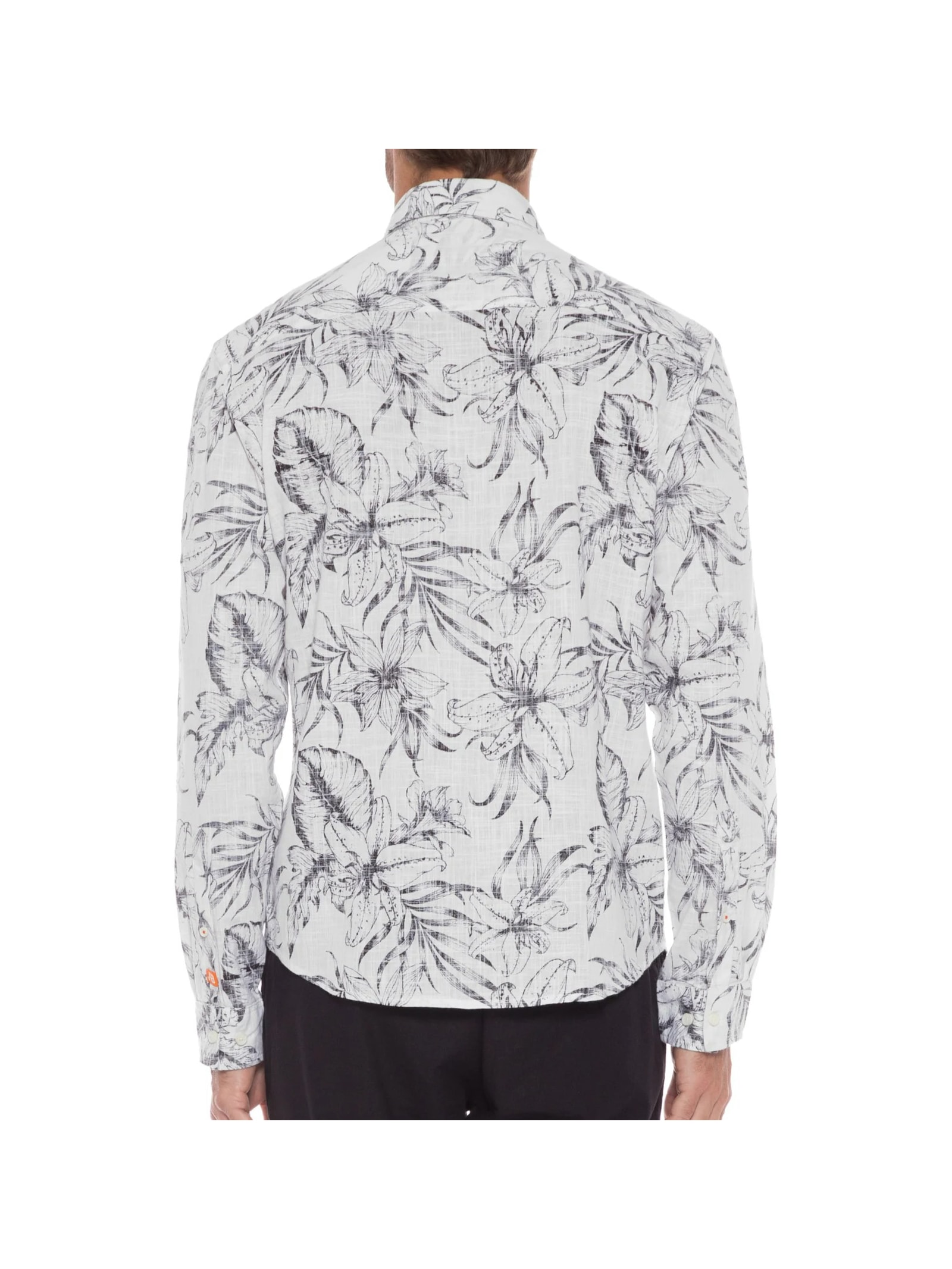 Camisa Manga Longa Estampada Branco Jab