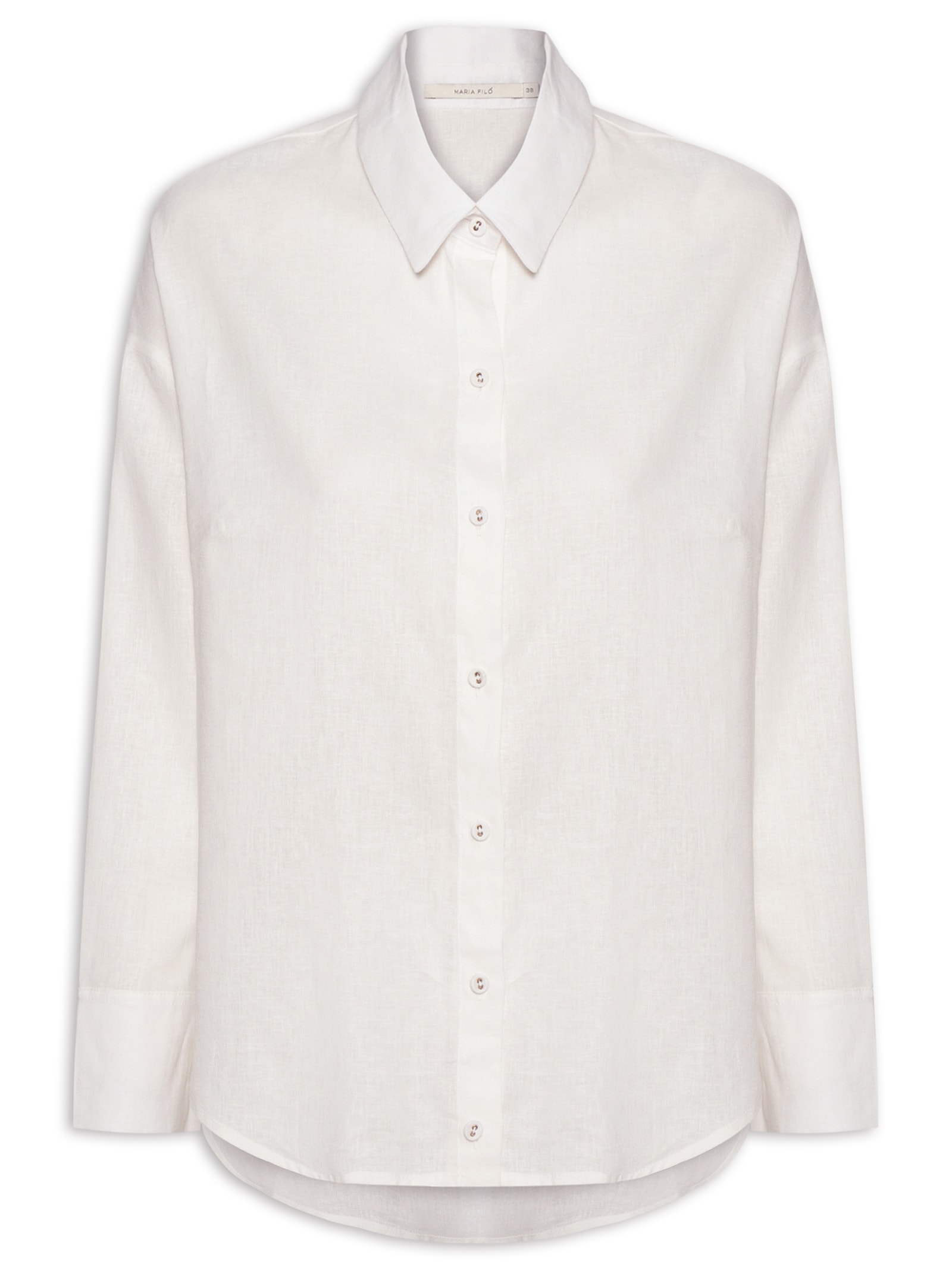 Camisa Manga Longa Feminina   Branco Maria Filó