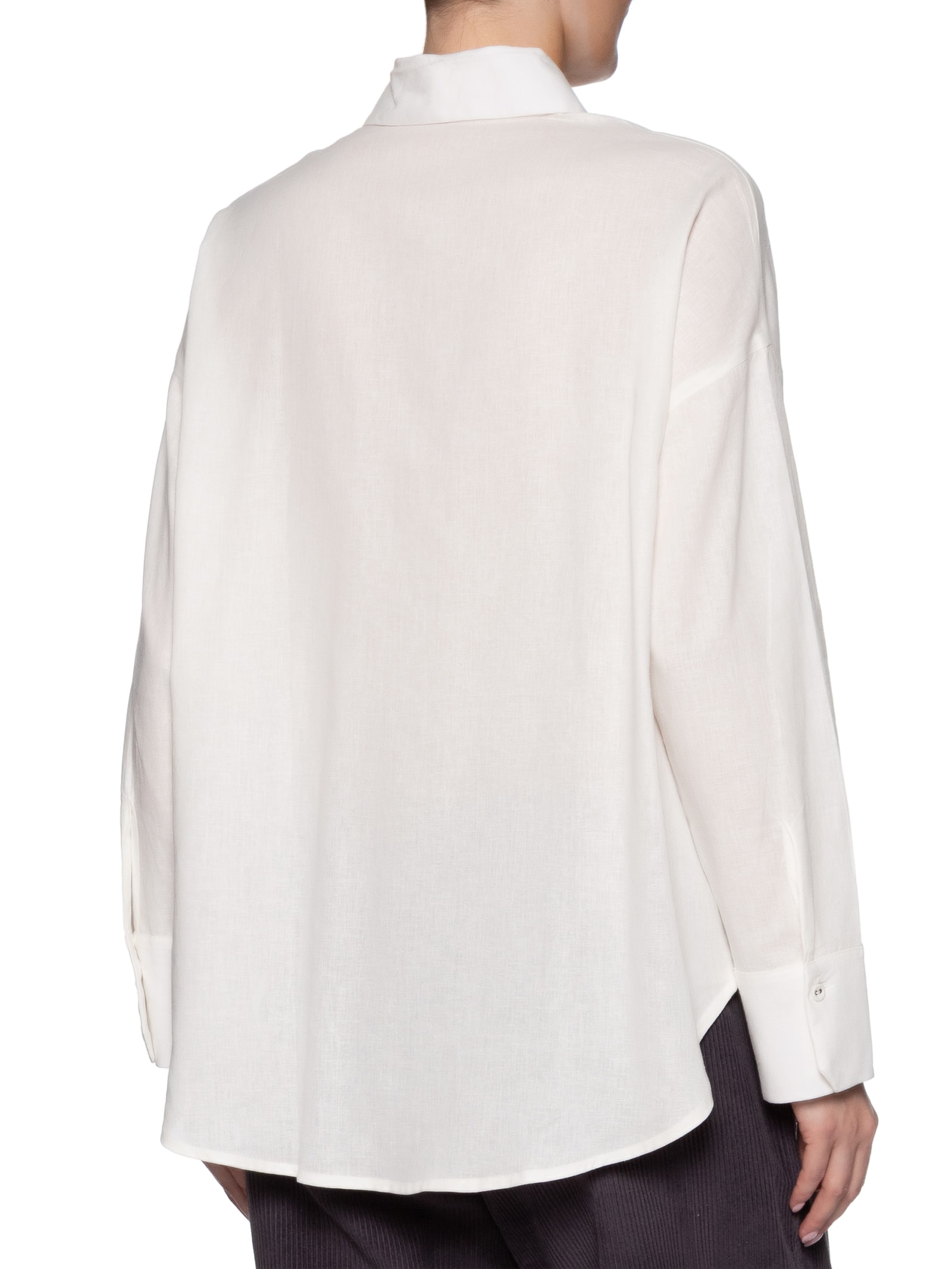 Camisa Manga Longa Feminina   Branco Maria Filó