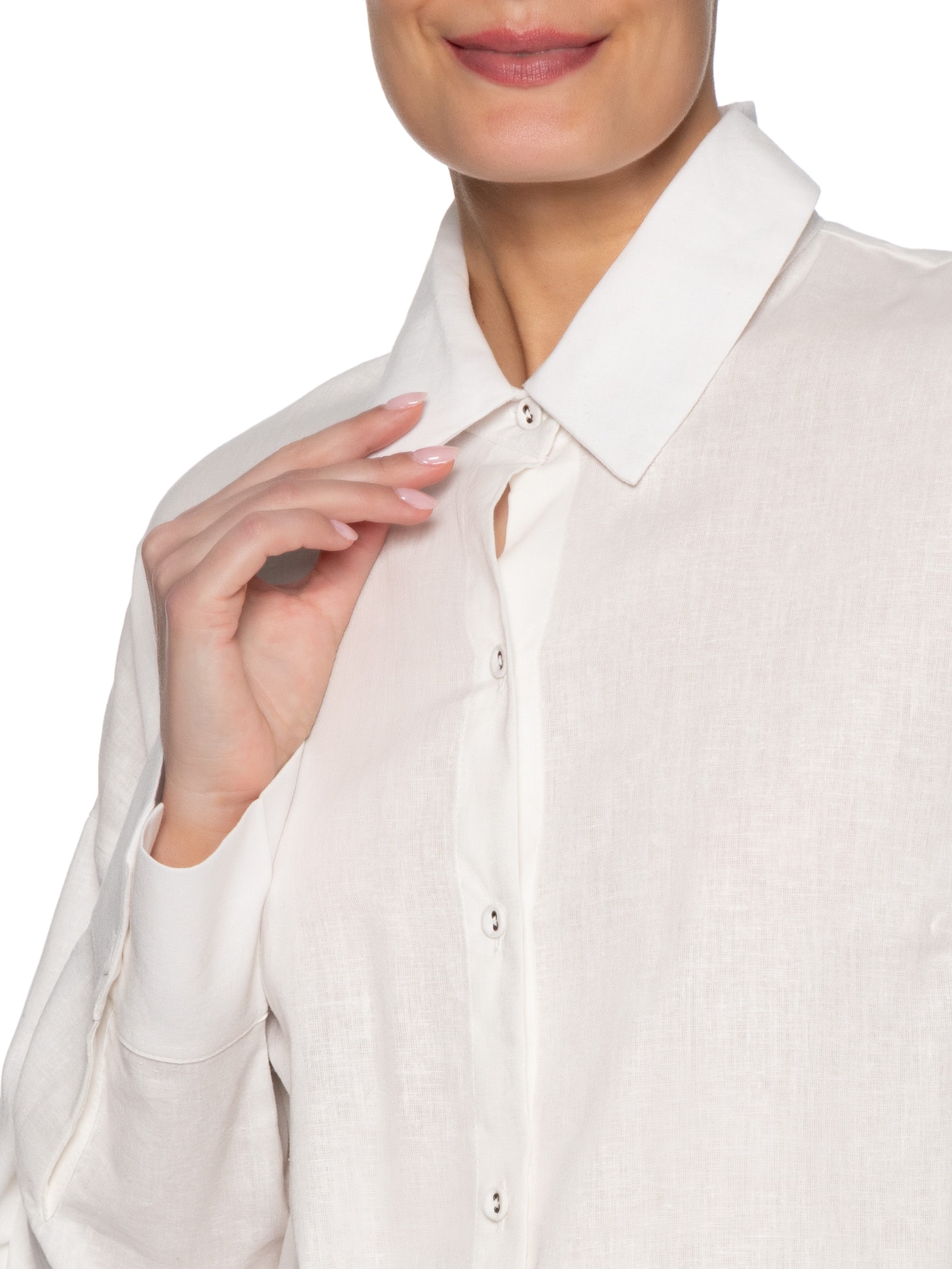 Camisa Manga Longa Feminina   Branco Maria Filó