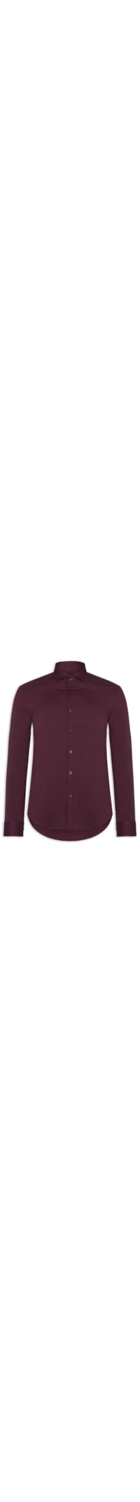 Camisa Manga Longa Tricoline Elastano Lisa - Vermelho
