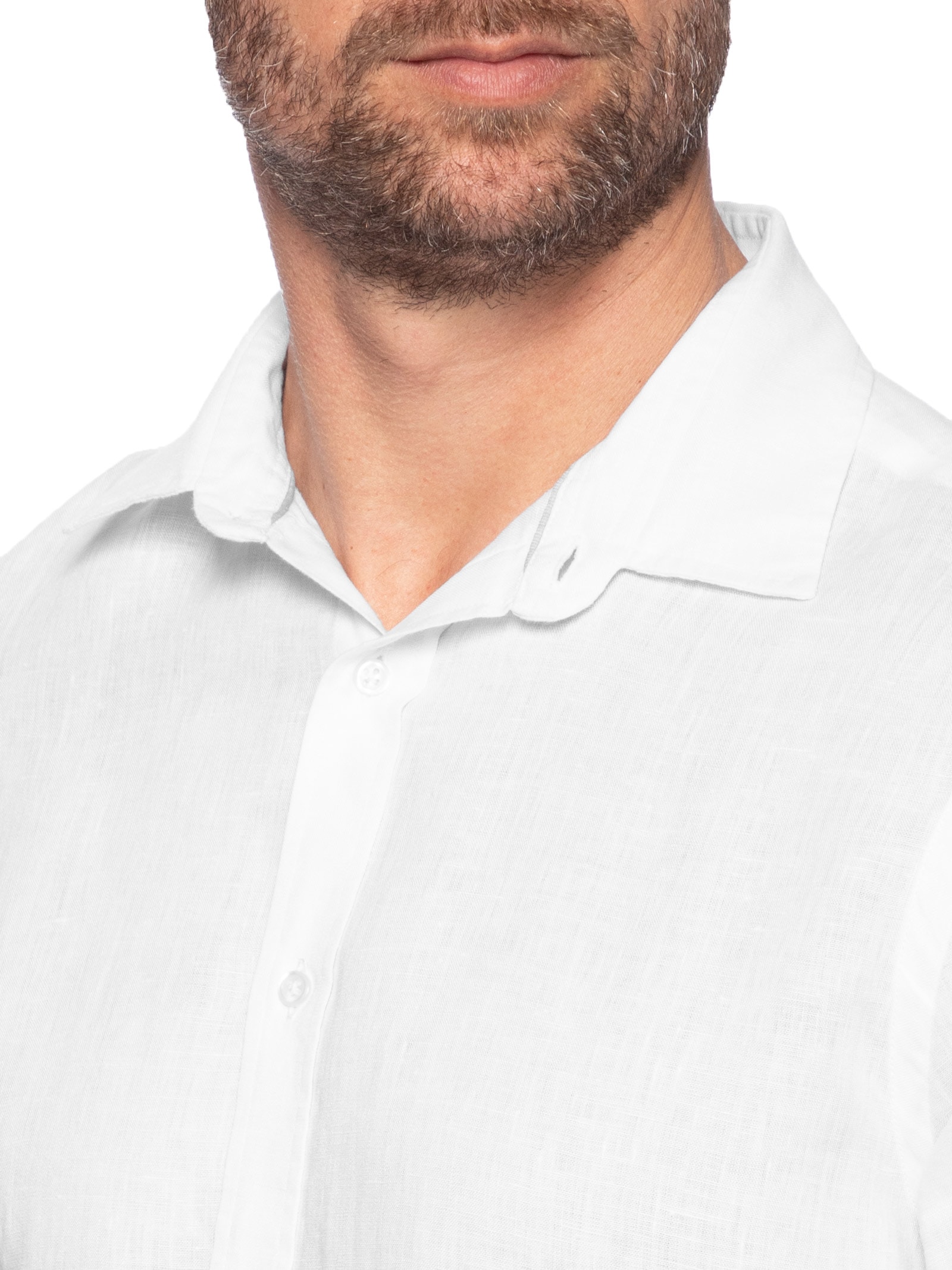 Camisa Masculina 100% Linho Branco Pineapple