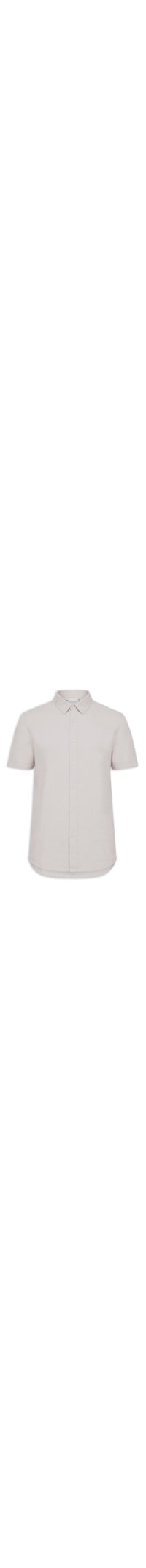 Camisa Masculina 100% Linho Manga Curta - Bege