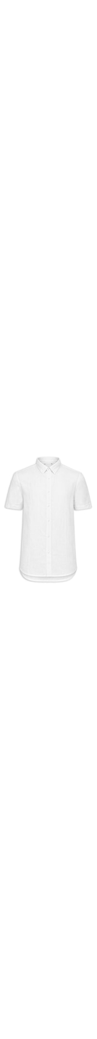 Camisa Masculina 100% Linho Manga Curta - Branco