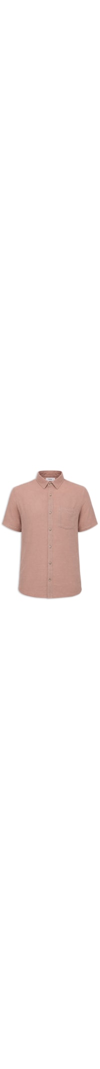 Camisa Masculina Algodão Manga Curta - Marrom